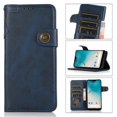 Peňaženkové kožené puzdro COWHIDE na Samsung Galaxy A03 – Modrá