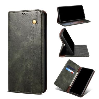 Peňaženkové kožené puzdro Crazy Horse na Xiaomi 12 Pro - Tmavo zelená