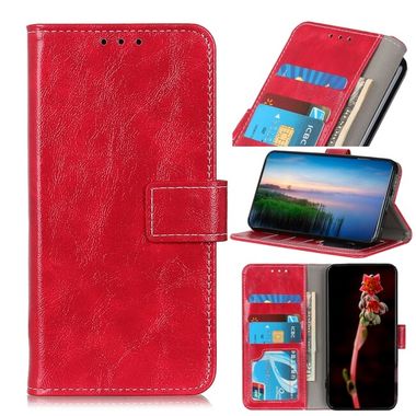 Peňaženkové kožené puzdro Crazy Horse na Xiaomi Redmi Note 12 Pro+ 5G - Červená
