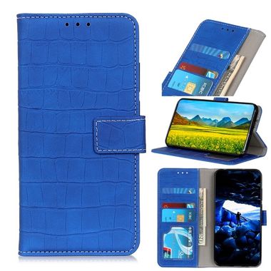 Peňaženkové kožené puzdro Crocodile Magnetic na Xiaomi Redmi Note 12 4G - Modrá