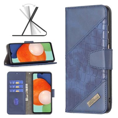 Peňaženkové kožené puzdro CROCODILE na Samsung Galaxy A13 - Modrá