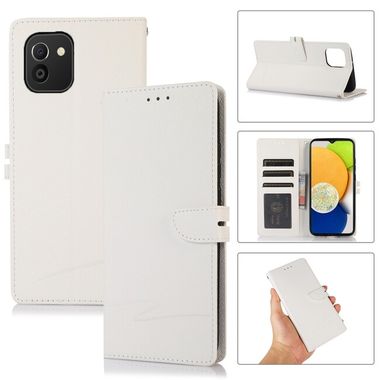 Peňaženkové kožené puzdro CROSS na Samsung Galaxy A03 – Biela