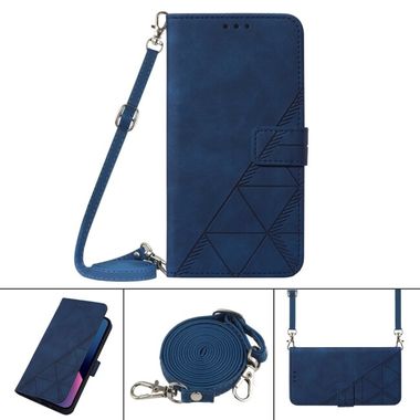 Peňaženkové kožené puzdro CROSSBODY na Motorola Edge 20 Pro – Modrá