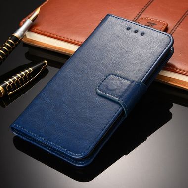 Peňaženkové kožené puzdro CRYSTAL na Huawei Nova 8i - Royal Blue