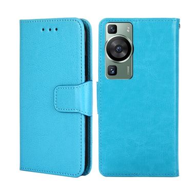 Peňaženkové kožené puzdro Crystal na Huawei P60 Pro - Sky Blue