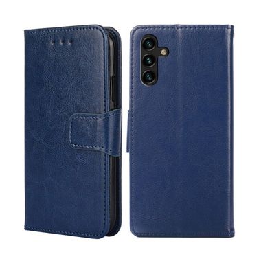 Peňaženkové kožené puzdro CRYSTAL na Samsung Galaxy A04s – Kráľovská modrá