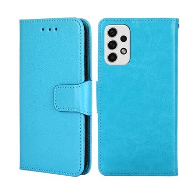 Peňaženkové kožené puzdro CRYSTAL na Samsung Galaxy A23 5G - Nebeská modrá