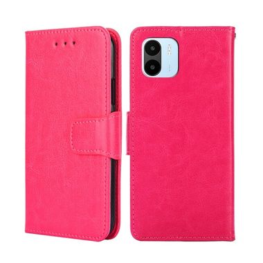 Peňaženkové kožené puzdro CRYSTAL na Xiaomi Redmi A1 – Ružovočervená