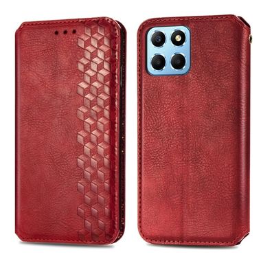 Peňaženkové kožené puzdro Cubic na Honor X8 5G/X6 - Červená