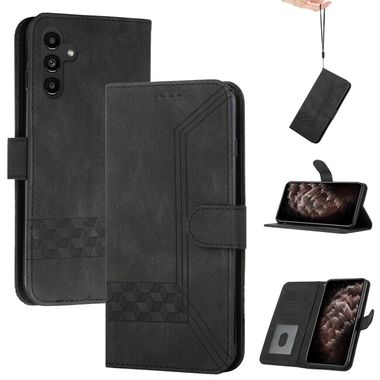 Peňaženkové kožené puzdro Cubic na Samsung Galaxy A25 5G - Čierna