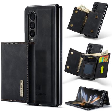 Peňaženkové kožené puzdro DG.MING Multi na Samsung Galaxy Z Fold4 - Čierna