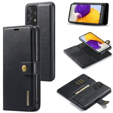 Peňaženkové kožené puzdro DG.MING na Samsung Galaxy A73 5G - Čierna