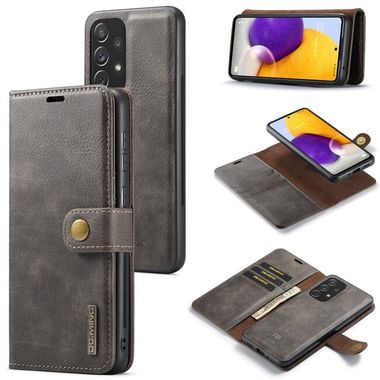 Peňaženkové kožené puzdro DG.MING na Samsung Galaxy A73 5G - Šedá