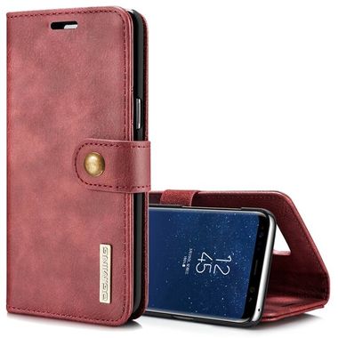 Peňaženkové kožené puzdro DG.MING na Samsung Galaxy S8 - Červená