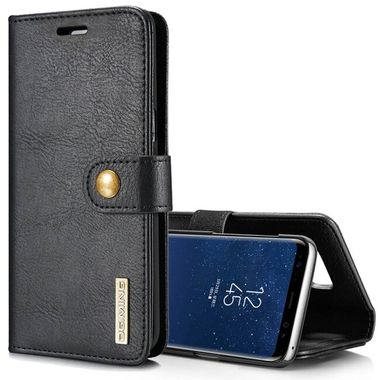Peňaženkové kožené puzdro DG.MING na Samsung Galaxy S8 - Čierna