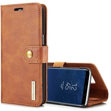 Peňaženkové kožené puzdro DG.MING na Samsung Galaxy S8 - Hnedá