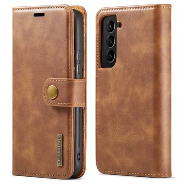 Peňaženkové kožené puzdro DG.MING na Samsung Galaxy S22 5G - Hnedá