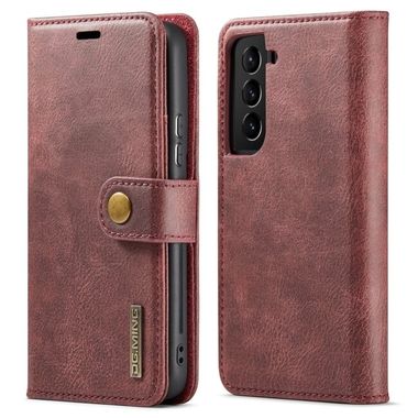 Peňaženkové kožené puzdro DG.MING na Samsung Galaxy S22 Plus 5G - Červená