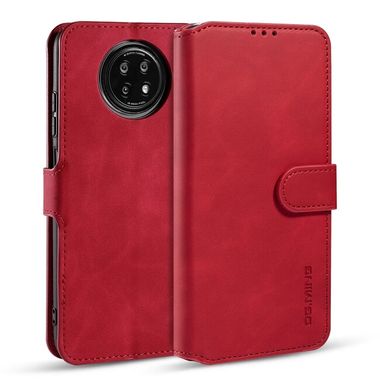Peňaženkové kožené puzdro DG.MING na Xiaomi Redmi Note 9T - Červená