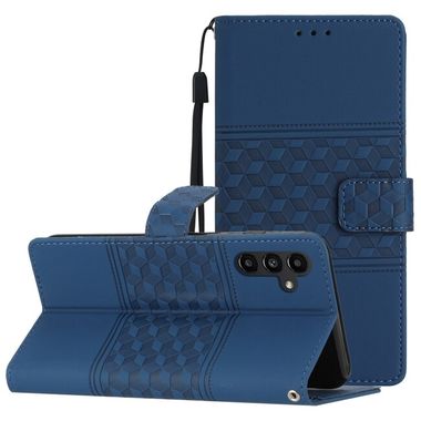 Peňaženkové kožené puzdro Diamond Embossed na Samsung Galaxy A05s - Tmavo modrá