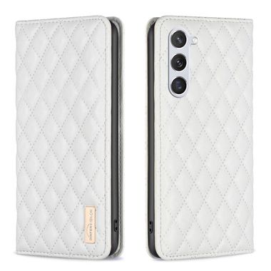 Peňaženkové kožené puzdro Diamond Flip na Samsung Galaxy S24 5G - Biela