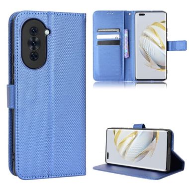 Peňaženkové kožené puzdro DIAMOND na Huawei Nova 10 – Modrá