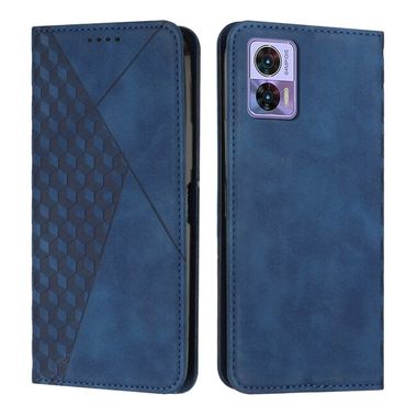 Peňaženkové kožené puzdro Diamond na Motorola Edge 30 Neo - Modrá