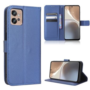 Peňaženkové kožené puzdro DIAMOND na Motorola Moto G32 - Modrá