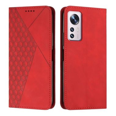 Peňaženkové kožené puzdro DIAMOND na Xiaomi 12 Lite – Červená