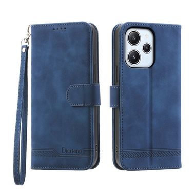 Peňaženkové kožené puzdro DIERFENG Dream Line na Xiaomi Redmi 12 - Modrá