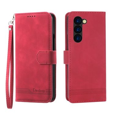 Peňaženkové kožené puzdro Dierfeng Dream na Samsung Galaxy Z Fold5 - Červená