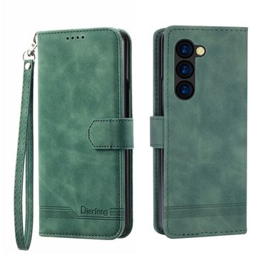 Peňaženkové kožené puzdro Dierfeng Dream na Samsung Galaxy Z Fold5 - Zelená
