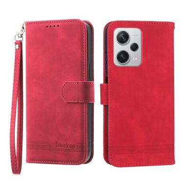 Peňaženkové kožené puzdro Dierfeng Dream na Xiaomi Redmi Note 12 Pro+ 5G - Červená
