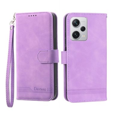 Peňaženkové kožené puzdro Dierfeng Dream na Xiaomi Redmi Note 12 Pro+ 5G - Fialová