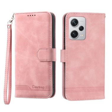 Peňaženkové kožené puzdro Dierfeng Dream na Xiaomi Redmi Note 12 Pro+ 5G - Ružová