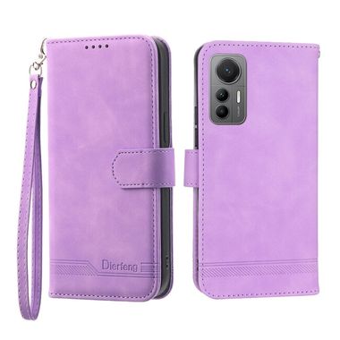 Peňaženkové kožené puzdro DIERFENG na Xiaomi 12X – Fialová