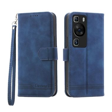 Peňaženkové kožené puzdro DIERFENG na Huawei P60 Pro – Modrá