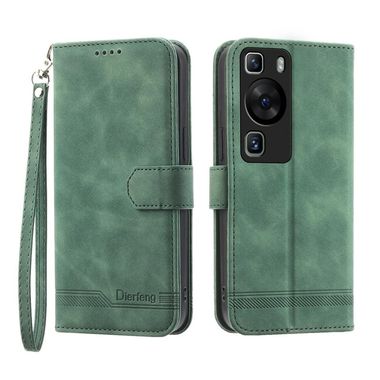 Peňaženkové kožené puzdro DIERFENG na Huawei P60 Pro – Zelená