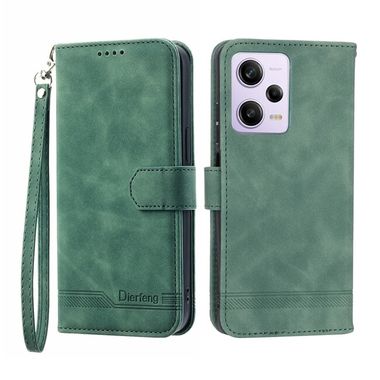 Peňaženkové kožene puzdro Dierfeng na Xiaomi Redmi Note 12 Pro 5G – Zelená