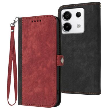 Peňaženkové kožené puzdro Double Fold na Xiaomi Redmi Note 13 Pro 4G - Červená