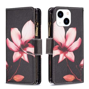 Peňaženkové kožené puzdro Drawing na iPhone 15 - Lotus