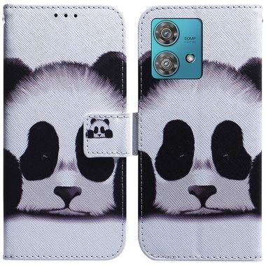 Peňaženkové kožené puzdro Drawing na Motorola Edge 40 Neo - Panda