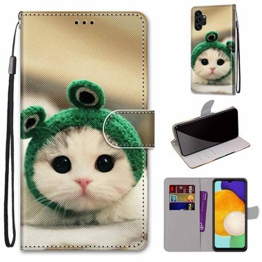 Peňaženkové kožené puzdro DRAWING na Samsung Galaxy A13 - Frog Kitten