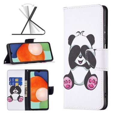 Peňaženkové kožené puzdro DRAWING na Samsung Galaxy A13 - Panda