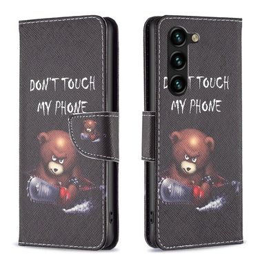Peňaženkové kožené puzdro DRAWING na Samsung Galaxy S23 Plus 5G – Medveď