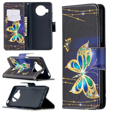Peňaženkové kožené puzdro DRAWING na Xiaomi Mi 10T Lite 5G - Butterfly