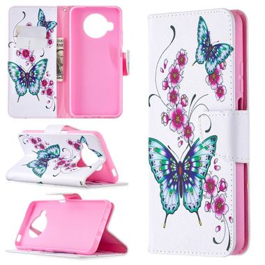 Peňaženkové kožené puzdro DRAWING na Xiaomi Mi 10T Lite 5G - Peach Blossom and Butterfly