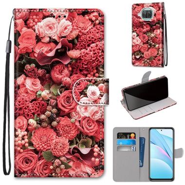 Peňaženkové kožené puzdro DRAWING na Xiaomi Mi 10T Lite 5G - Pink Rose Garden
