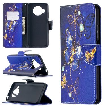Peňaženkové kožené puzdro DRAWING na Xiaomi Mi 10T Lite 5G - Purple Butterfly