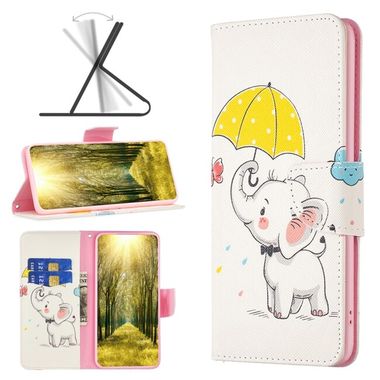 Peňaženkové kožené puzdro Drawing na Xiaomi Redmi 12 - Slon s dáždnikom